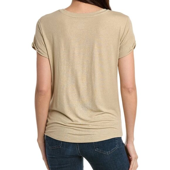 NWT‎ | Majestic Filatures Soft Touch Gold Metallic T Shirt - $215 - Picture 2 of 7